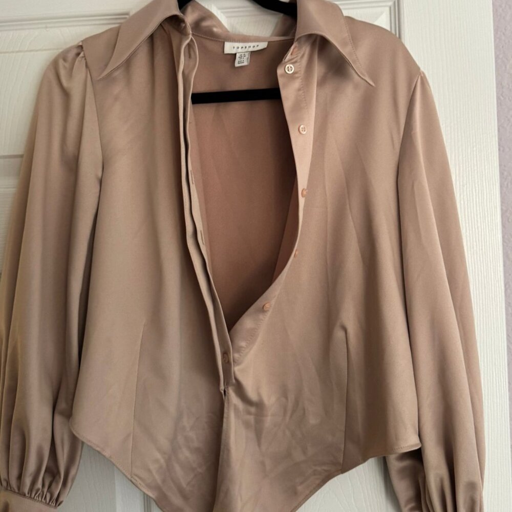 Topshop Beige Top - Size 6